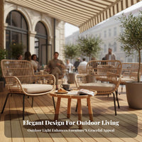 Round Slatted Side Table Waterproof outdoordoor Furnishing Resistant