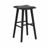 Backless Wooden High Stool Anti-Scratch Foot Pads Wooden Saddle Seat Stool