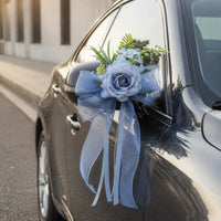 Rearview Mirror Floral Cluster Lightweight Bridal Car Bow Flower Romantic
