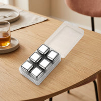Home Bar Stainless Steel Whisky Stones for Modern Style, Chilling Steel Ice Gift for Him, Food Grade Bar Accessories, Set of 2