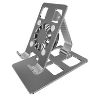 Tablet Cooling Stand with Fan, Metal Aluminum Alloy Foldable Desktop Support, Ultra-Thin and Light