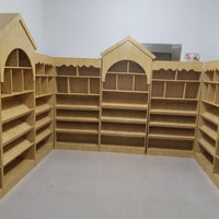 创意木质绘本馆儿童学校幼儿园展示柜书柜图书馆置物架书架展柜