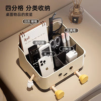 Desktop Storage Organizer Box with Compartments for Remote Controls and Sundries