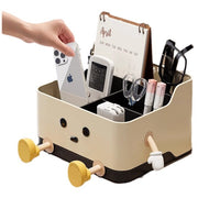 Desktop Storage Organizer Box with Compartments for Remote Controls and Sundries