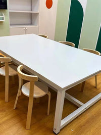 圆角幼儿园彩色课桌椅辅导班儿童画室绘画美术桌手工培训补习桌