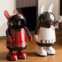 Rabbit Trash Can Decorative Lettering Cartoon Rabbit Bin Upright Ears