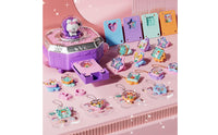 77 Pieces Birthday Gift Sticker Art Craft Kit Improves Practical Ability Kids Keychain Creator Easy to Use Charm Making Machine for Girls