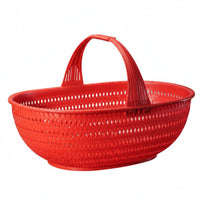 Hand Basket Imitation Bamboo Woven Basket Thick Rim Organizer Bin