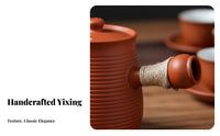 High-Temperature Fired Chinese Design Tea Warmer Set Heat-Resistant Ceramic Teapot with Candle Heater Handmade Teapot Warmer Set Built-in Strainer for Gift Givers, Home Entertainers, Adults, Living Room, Office, Kitchen