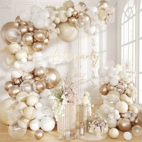 Champagne Gold Wedding Theme Balloon Garland Arch Kit for Birthday Party Decoration, Pearl Finish