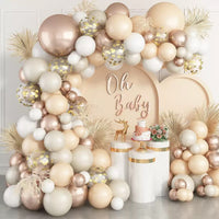 Champagne Gold Wedding Theme Balloon Garland Arch Decoration for Birthday Party Balloon Chain Set with Pearl Finish