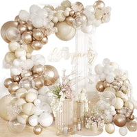 Champagne Gold Wedding Theme Balloon Garland Arch Decoration for Birthday Party Balloon Chain Set with Pearl Finish