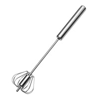 Stainless Steel Semi-Automatic Egg Beater, Handheld Press Whisk for Baking