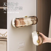 Wall-Mounted Transparent Underwear Sock Organizer Box with Lid, ABS+PET