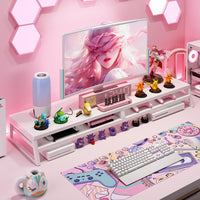 Computer Riser Desk Organizer Shelf for Monitor and Laptop, 2-Tier, Wood