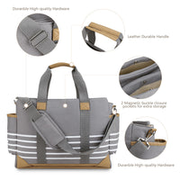 Canvas Mommy Bag, Shoulder/Hand Carry, Large Capacity, Stroller Hook