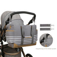 Canvas Mommy Bag, Shoulder/Hand Carry, Large Capacity, Stroller Hook