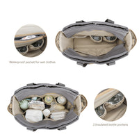 Canvas Mommy Bag, Shoulder/Hand Carry, Large Capacity, Stroller Hook