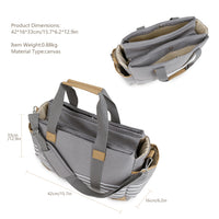 Canvas Mommy Bag, Shoulder/Hand Carry, Large Capacity, Stroller Hook