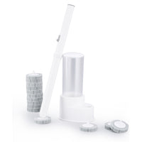 Xinyue Disposable Toilet Brush Set with 56 Antibacterial Brush Heads, Gray