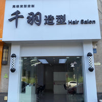 ♧美发转灯理发店LED圆形广告转灯壁挂复古发廊灯箱户外挂墙防水