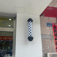 ♧美发转灯理发店LED圆形广告转灯壁挂复古发廊灯箱户外挂墙防水