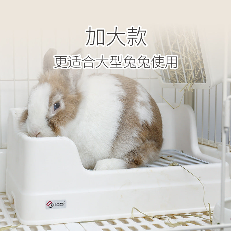 Dayang New Split Large Rabbit Toilet Anti-Spill Anti-Tip Double Fixed Urinal Feces Basin for Guinea Pigs