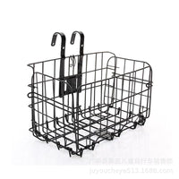 Foldable Bicycle Basket - Heavy-Duty Front or Rear Mount, Metal, Black