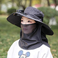 Kaikaiyun Solar-Powered Fan Hat with Large Brim, Adjustable and Foldable
