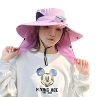 Kaikaiyun Solar-Powered Fan Hat with Large Brim, Adjustable and Foldable