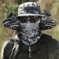 Summer Solar Fan Sun Hat for Men and Women Outdoor Fishing Bucket Hat
