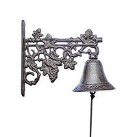 American Country Retro Cast Iron Grape Vine Hand Bell for Villa Courtyard Balcony Wall Decoration