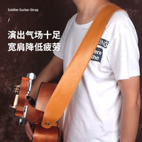 Soldier Leather Guitar Strap for Classical, Acoustic, Electric, Bass Guitar