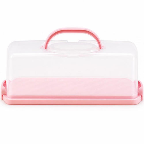 Rounded Edges Bakery Container Carry Handle Roll Cake Box for Portable Serving
