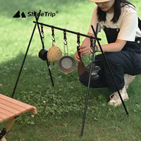 Aluminum Alloy Portable Folding Tripod Storage Rack for Camping