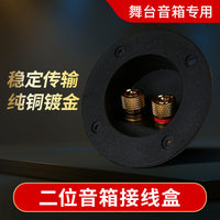 音箱4位接线盒纯铜接线柱背板镀金加厚DIY香蕉插座音响四位方形发
