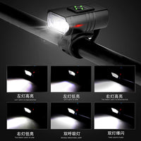 Aluminum Alloy T6 Bicycle Light with Battery Indicator, High Brightness, Dual Front Lights for Mountain Bikes