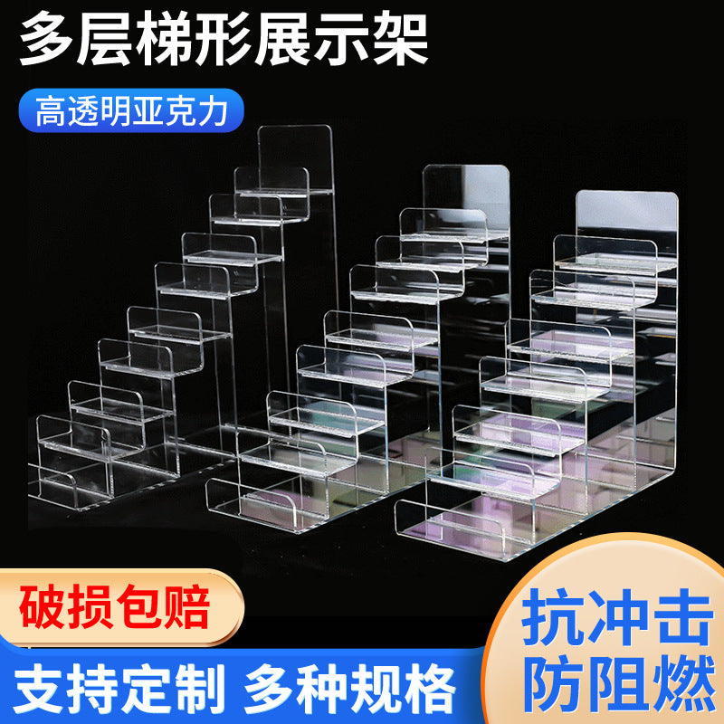 亚克力包包展示架 阶梯桌面展示架 钱包展架收纳架眼镜吧唧展示架