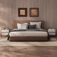 Solid Wood Nightstand with Sintered Stone Top, Luxury Style, Customizable