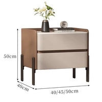 Solid Wood Nightstand with Sintered Stone Top, Luxury Style, Customizable