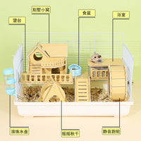 仓鼠躲避屋实木小房子玩具金丝熊窝造景木屋平台用品大全爬梯笼子