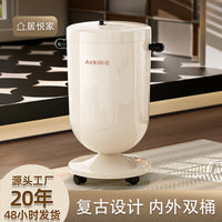 家用弹盖垃圾桶高颜值静音开合大容量带轮可移动厨房多场景垃圾桶