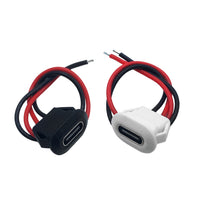 Type-C 2P Injection Molded Female Connector with Wire for Waterproof Applications