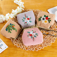 DIY Embroidery Kiss-lock Purse Kit - Cactus Design Handbag Coin Pouch Material Pack