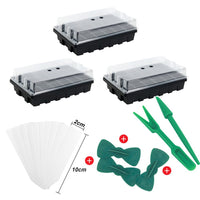 24-Cell Seed Starter Tray Kit with Adjustable Vents, Humidity Dome, and Base for Seed Germination and Plant Propagation