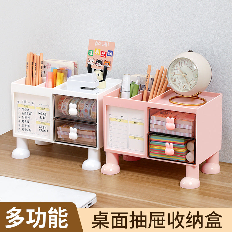 Desktop Storage Box Drawer Type Office Desk Organizer Sundries Stationery Dormitory Storage Bin Cosmetic Holder