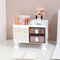 Desktop Storage Box Drawer Type Office Desk Organizer Sundries Stationery Dormitory Storage Bin Cosmetic Holder