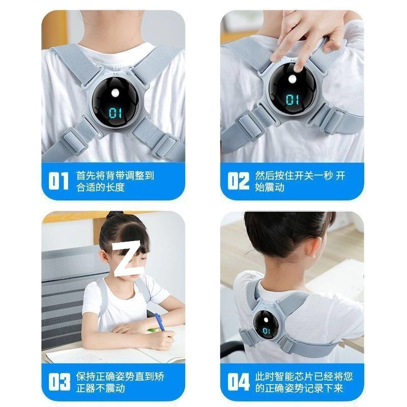 Smart Posture Corrector for Kids, Induction Back Brace for Writing Posture Correction, Anti-Hunchback Device for 6-12 Year Olds