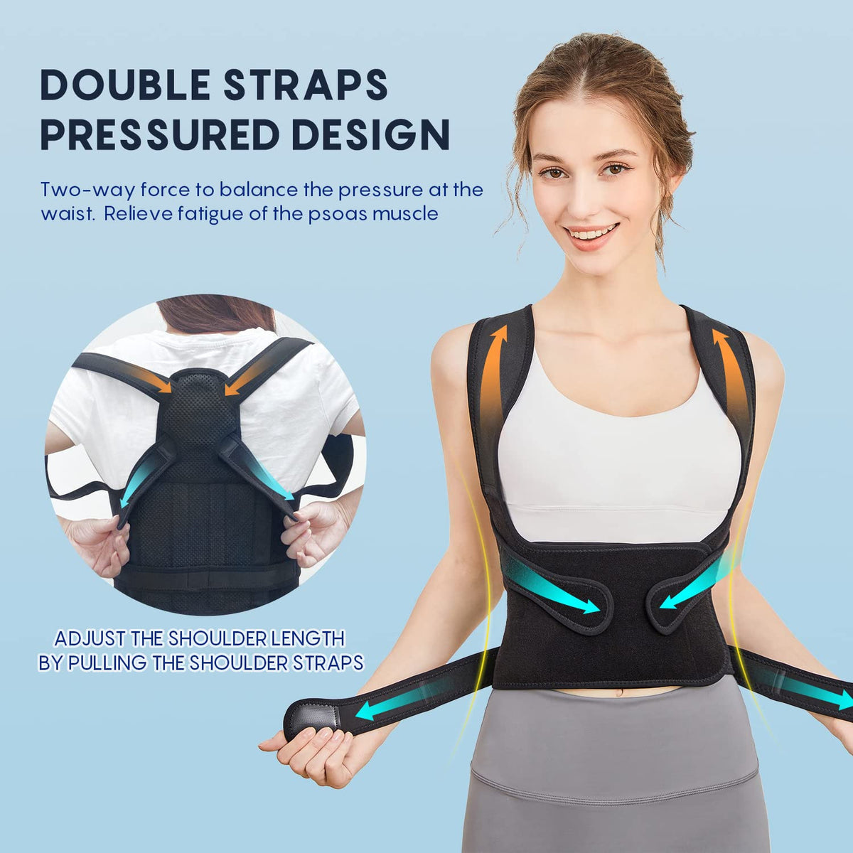 Unisex Adjustable Posture Corrector for Back Support - Invisible, Breathable, Shoulder Opening, and Back Beautifying