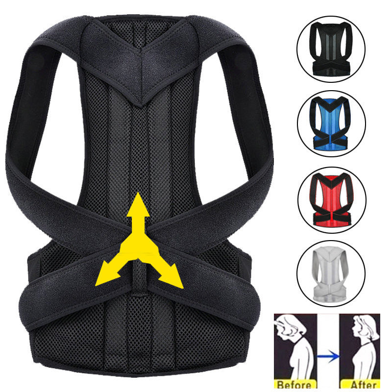 Adjustable Posture Corrector for Men and Women with Support Plate, Back Straightener for Hunchback Correction